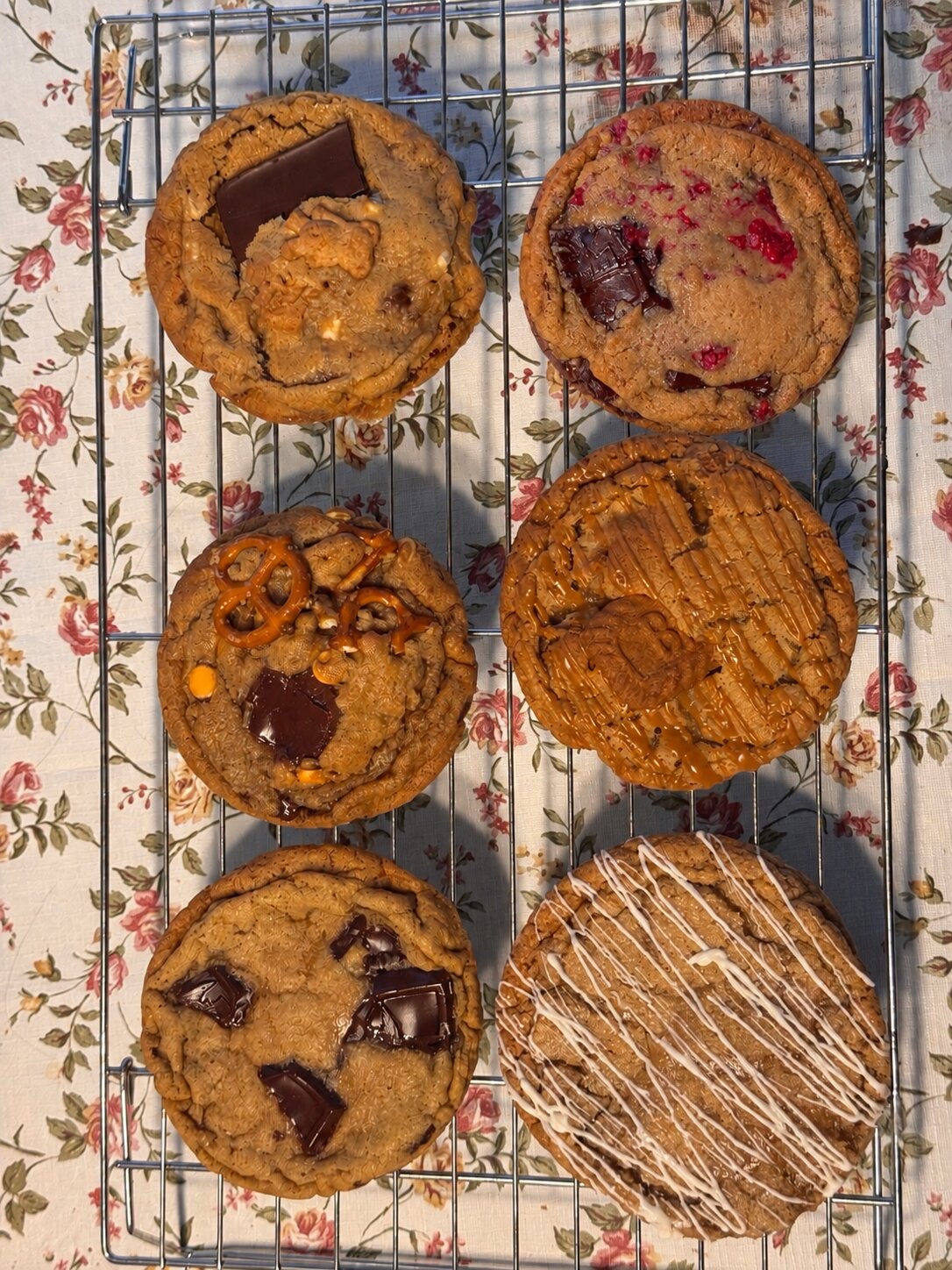 the sweater weather box — six different fall cookies on a cooling rack